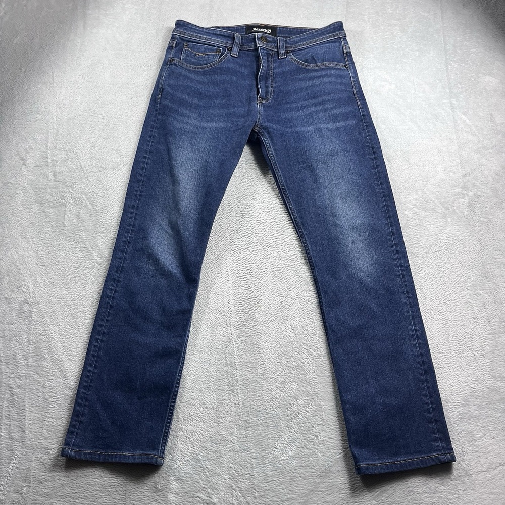 Revtown Sharp Slim Taper Jeans‎ Mens 31x28* Navy Regular Stretch Decade Denim